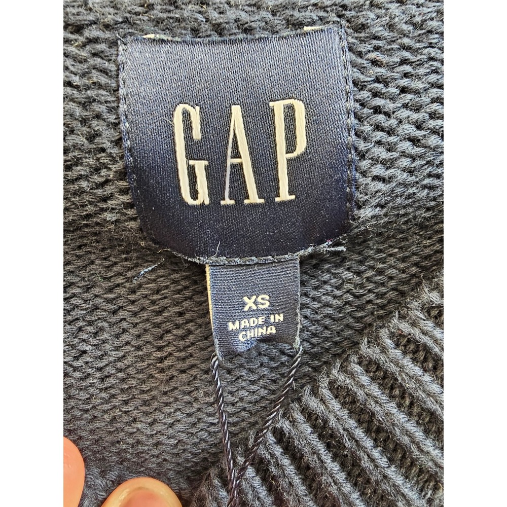 GAP Womens‎ Navy Green Striped Cotton Crewneck Sweater XS NWT New 351 - Picture 4 of 7